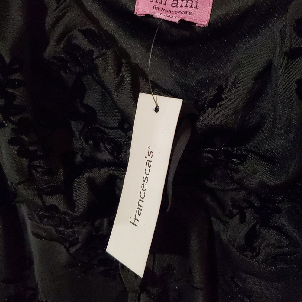 Y2K 90s Black Floral Velvet Burnout Sheer Dress NWT M Romantic Whimsigoth - Picture 5 of 7